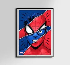 Spiderman Peter 2 Face Art Poster Canvas wall art picture