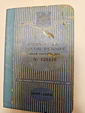 1957-58 INDIVIDUAL LIQUOR PERMIT BOOKLET LIQUOR CONTROL BD ONTARIO picture