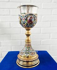 Church Orthodox Chalice for Communion Gold Plated  Holy Goblet with Enamel 500ml picture