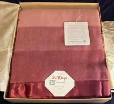 Vintage St Marys Tri Tone Mulberry Wool Blanket 72 x 90 New With Tags  picture