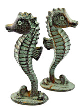Vintage Pair (2) Cast Metal Seahorse Figurines picture