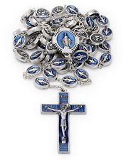Miraculous Virgin Rosary Blue Beads Catholic Necklace Blessed By Pope Francis picture