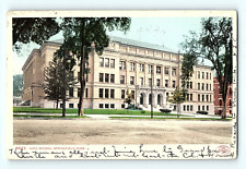 High School Springfield Massachusetts 1909 Street View Antique Postcard D5 picture