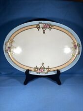 Antique MZ Austria Hand Painted Oval Dresser Tray Signed on Underside E. Ludwig picture