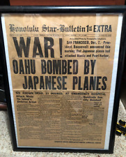 Original WWII Japanese Bombing Dec 1941 Oahu Honolulu Star Bulletin Newspaper picture