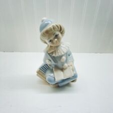 Vintage Porcelain Pottery Circus Clown Figurine. Signed picture