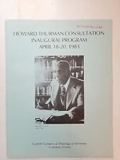 Rare Howard Thurman Consultation Inaugural Program April 1983 Bulletin picture