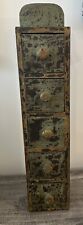 Vintage Worn Green Paint 5 Drawer Apothecary Spice Cabinet 18” Tall picture