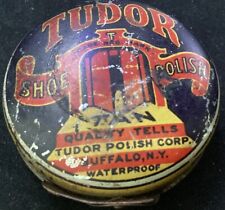 Vintage Rare TUTOR Tan SHOE POLISH Tin picture