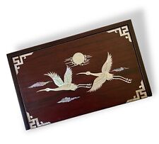 Korean Najeon Trinket Jewelry Box, Wood with Mother of Pearl Abalone Shell Inlay picture