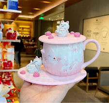 Starbucks Cherry Blossom Viewing Cute Kitten Hugs Pink Cherry Blossom CeramicMug picture