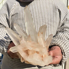 2080g Large Beautiful Clear White Quartz Crystal Cluster Rough Healing Specimen picture