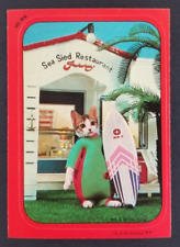Cat Surfing Surfboard 1982 Cats Topps Sticker Card #18 (NM) picture