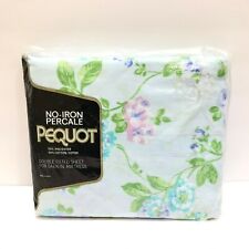Vintage Pequot Percale Floral Full Double Fitted Bed Sheet Rhapsody NEW NIP NOS picture