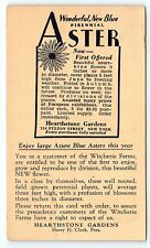 1932 HEARTHSTONE GARDENS WONDERFUL NEW BLUE PERENNIAL ASTER AD POSTCARD P3532 picture