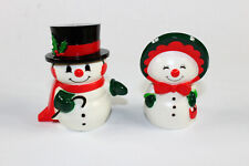 HALLMARK'S Happy Merry Snowmen Salt Pepper Shakers 1980 VINTAGE Orig. Box picture