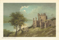 Urquhart Castle, Loch Ness. Scotland antique chromolithograph 1891 old print picture
