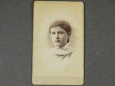 CDV 1800's Portrait Young Girl Lace Collar Curly Hair Skowhegan, ME by C A Paul picture