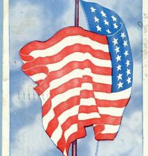 Patriotic Our Flag Postcard 1918 WW1 San Fran to USS Montana NY picture