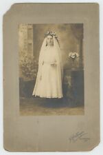Antique c1900s Large Cabinet Card Beautiful Young Girl Confirmation Rochester NY picture