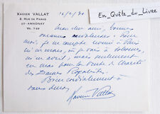 L.A.S Xavier Vallat (1891-1972) Signed Autograph Letter to Louis Guitard picture