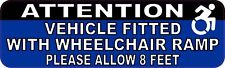 10in x 3in Vehicle Fitted With Wheelchair Ramp Magnet Car Truck Magnetic Sign picture