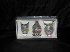 Dansk Rainbow Garden Set 3 Mini Vases Glass Pink Yellow Flowers Floral Bud NEW picture
