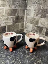 Vintage Set Of 2, Indiana Unique Cow Shaped Mugs picture