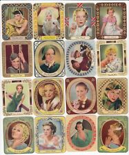 16 1934 Embossed Movie Film Cards CLAUDETTE COLBERT MARLENE DIETRICH JENNY JUGO picture