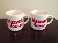 Lot of 2 VINTAGE MAXWELL HOUSE Coffee Mugs ~ Made In England ~ White / Red Logo picture