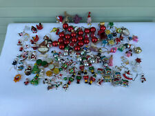 Vintage Tiny Mix Christmas Tree Ornaments Santa Claus Frosty Dogs Over 60 Items picture