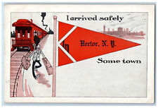 1917 Train Locomotive Railroad Hector Comic Pennant Hector NY Postcard picture