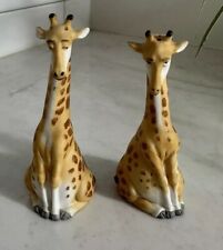 Franklin Mint Noah's Ark Animals Salt & Pepper Shakers Giraffes picture