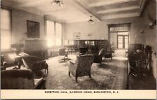 Vtg Burlington New Jersey NJ Masonic Home Reception Hall Postcard picture
