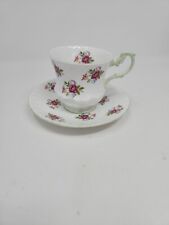 Vtg 1952 Rosina Queens Footed Tea Cup and Saucer England Dainty Flower Series picture