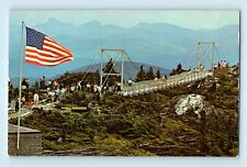 Mile High Swinging Bridge Grandfather Mountain North Carolina Flag Postcard C6 picture