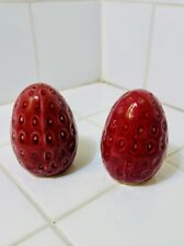 Vintage Strawberry Salt & Pepper shakers, ceramic, bright colors with Seeds picture