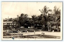 c1950's Kona Inn Swimming Pool Child View Kailua HI RPPC Photo Unposted Postcard picture