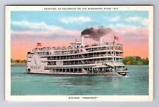 Steamer President, Ship, Transportation, Antique, Vintage Souvenir Postcard picture