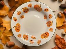 Longaberger Pottery Halloween Treats Candy Bowl Pumpkin Jack O' Lantern 12.5” picture