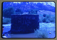 35mm Color Slide Sutter Mill Stone Sign in River Coloma California 1970s picture