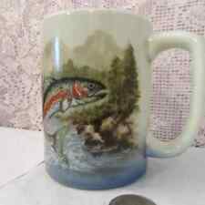 Vintage Otagiri Japan Fly Fishing Trout Mug picture