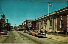 Main Street & US Post Office in Carroll County Westminster Maryland Postcard picture