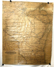 1894 Wisconsin Railroad Map prepared for Commisioner by Allan Conover On Cloth picture