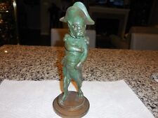 ANTIQUE SCULPTURE BULL DOG DRESSED AS NAPOLEON CANDLESTICK picture