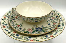 Vintage Konigl pr Tettau 3 Piece Teacup Saucer Luncheon Plate Set Floral Germany picture