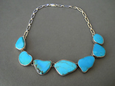 Vibrant Southwestern Style Mexican Free From Turquoise Sterling Silver Necklace picture