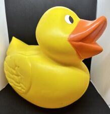 Vintage Yellow Easter Rubber Ducky Blow Mold Lawn Decoration Duck Approx 12” picture