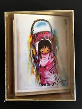 7 DeGrazia Mini Blank Cards w/ Envelopes “The Pink Papoose” Sandstone Creations picture
