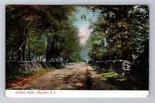 Newport, RI-Rhode Island, Scenic Roadway Lover's Lane Antique, Vintage Postcard picture